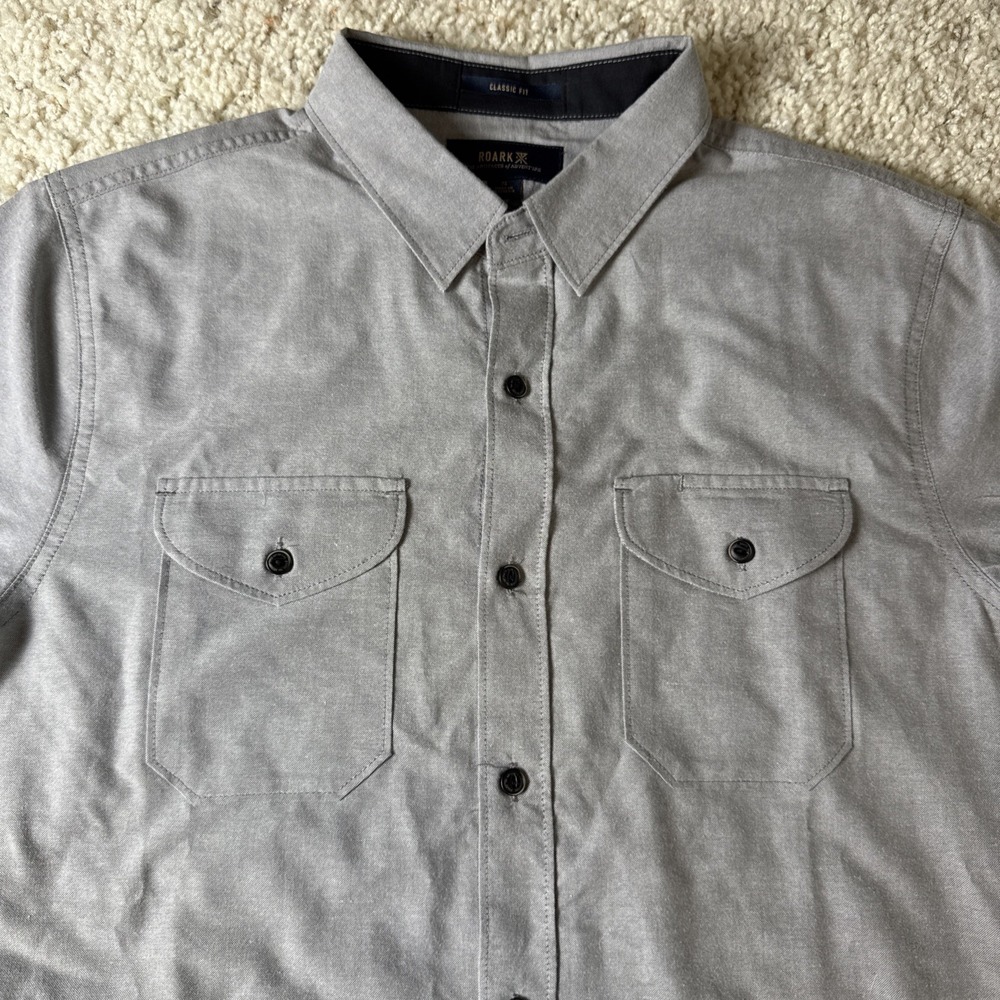Roark Classic Fit Mens Small Button Up Long Sleeve Gray Excellent Condition!